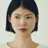 Teardrop Tassel Long Chain Drop Earrings - front product view 3 | Floysun