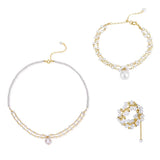 COCOKIM Anillo de perlas de encaje de cadena suave adornado serie