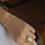 Colorful Chip Stone Starry Thin Bracelet (Turquoise & Tourmaline)