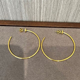 Minimal Cross Design Sterling Silver Hoop Earrings