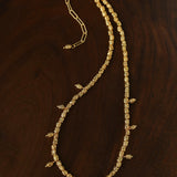 Lava Textured Multi-Charm Dangle Gold Layering Necklace