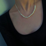 Minimalist Baroque Pearl Silver Chain Necklace - Style A
