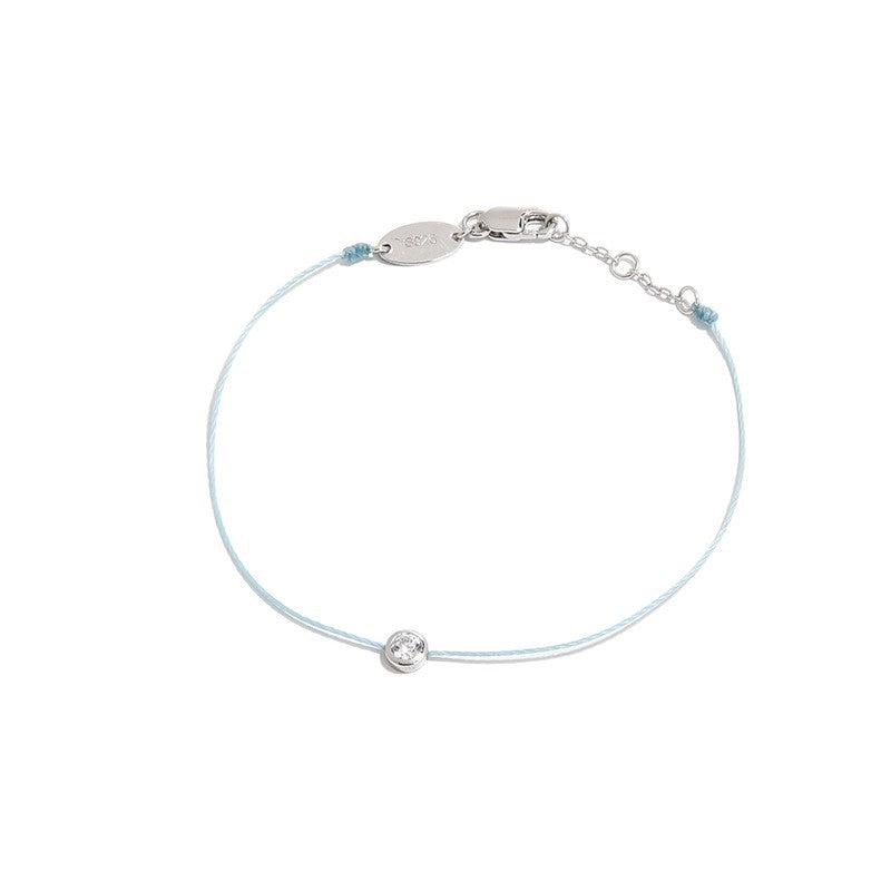 Minimalist Red String Single-Cubic Zirconia Bracelet