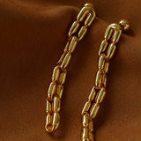Sculptural Interlocking Link Drop Earrings