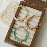 Boho Multi-Layer Woven Cord Beaded Bracelet