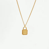 925 Sterling Silver Lock Alphabet Necklace