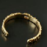 Ruched Lava Textured Open Cuff Bracelet