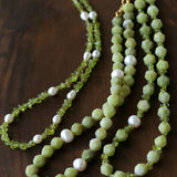 Handmade Natural Southern Jade & Peridot Pearl Necklace