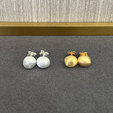 Handcrafted Irregular Brushed “Little Silver Bean” Earrings