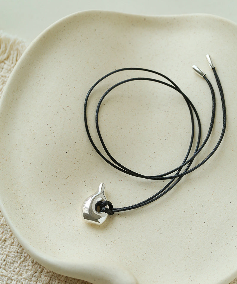Minimalist Vase / Wine Jug / Wallet Sculptural Pendant Long Necklace