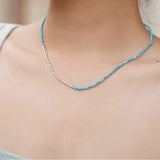 Mini Beaded Asymmetrical Blue Turquoise Bracelet