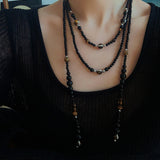 Celestial Black Agate & Tiger’s Eye Short Necklace