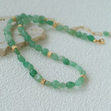 Niche Summer Beach Style Natural Aventurine Beaded Necklace