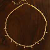 Lava Textured Multi-Charm Dangle Gold Layering Necklace