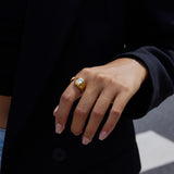 Fluid Teardrop Cubic Zirconia Open Ring