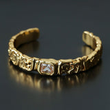 Ruched Lava Textured Open Cuff Bracelet