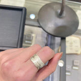 Embossed Feather Wide Band Ring