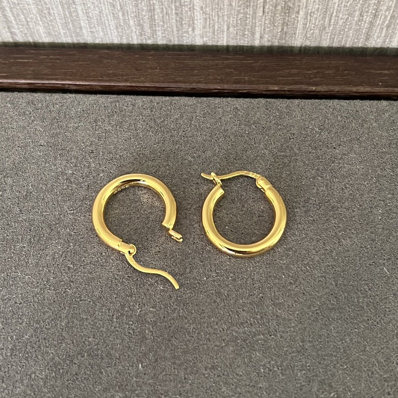 Nordic Minimalist 925 Sterling Silver Hoop Earrings