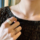 Embossed Feather Wide Band Ring