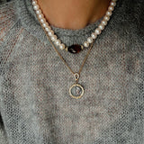 French Vintage Faceted Gemstone Pearl Necklace