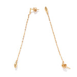 Teardrop Tassel Long Chain Drop Earrings - alternate angle 4 | Floysun