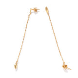 Teardrop Tassel Long Chain Drop Earrings - alternate angle 4 | Floysun