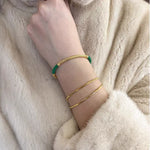 Textured Flat Snake Chain Bracelet - scale view | Floysun