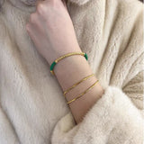 Textured Flat Snake Chain Bracelet - scale view | Floysun