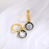 Black & Gold Moissanite Earrings - styled view | Floysun