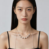 Multi-Wear Styles Adjustable Sliding Freshwater Pearl Smile Long Necklace