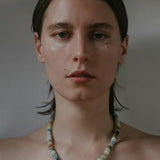 Single Baroque & Abacus Bead Natural Stone Necklace