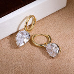 Two-Tone Pear-Cut Cubic Zirconia Drop Earrings - side view | Floysun
