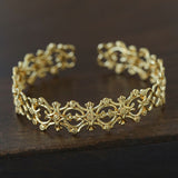 Vintage Palace Lace Filigree Open Cuff  Stackable Bracelet