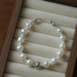 Luxury Elegance Natural Freshwater Pearl Spacer Bead Bracelet