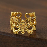 Vintage Palace Lace Filigree Zircon Open Ring