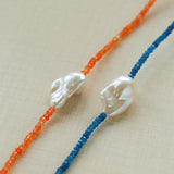 Colorful Optimized Natural Stone & Baroque Pearl Handmade Beaded Necklace