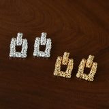 Crinkled Lava Geometric Square Stud Earrings | Textured Statement Jewelry