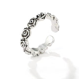 Sculpted Rose Garland Adjustable Ring - front product view 2 | Floysun