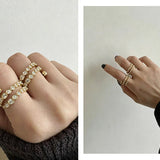 Bubble Triple Layer Spiral Bezel CZ Ring