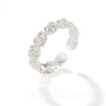 Sculpted Rose Garland Adjustable Ring - close-up detail 2 | Floysun