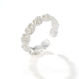 Sculpted Rose Garland Adjustable Ring - close-up detail 2 | Floysun