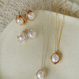 Minimalist Versatile Oval Freshwater Pearl Pendant Necklace