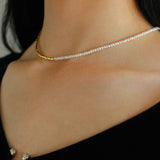 Mini Beaded Asymmetrical Pearl Necklace