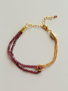 Designer Double Chain & Mixed Natural Stone Bracelets