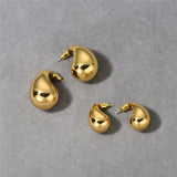 Minimal Sculptural C-Shape Teardrop Stud Earrings