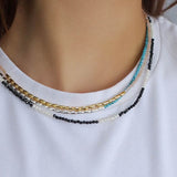 Mini Beaded Asymmetrical Blue Turquoise Bracelet