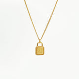 925 Sterling Silver Lock Alphabet Necklace