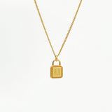 925 Sterling Silver Lock Alphabet Necklace