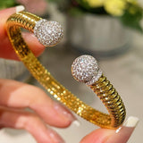 Vintage Spiral Pavé Open Bangle