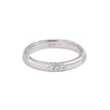 Vintage Brushed Texture CZ Accent Band Ring